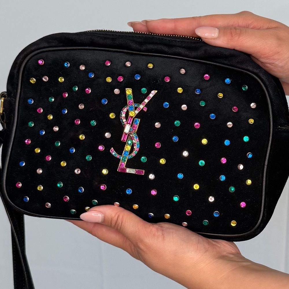 Yves Saint Laurent Rainbow Crystal Studded tassel crossbody Camera Bag - Picture 3 of 17